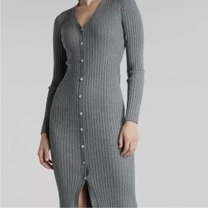 Express ribbed knit jewelled dress